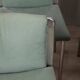 Lot de 4 chaises vintage 70's en metal et tissu turquoise design italien