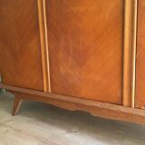 Vintage 3-doors cabinet with feet compass