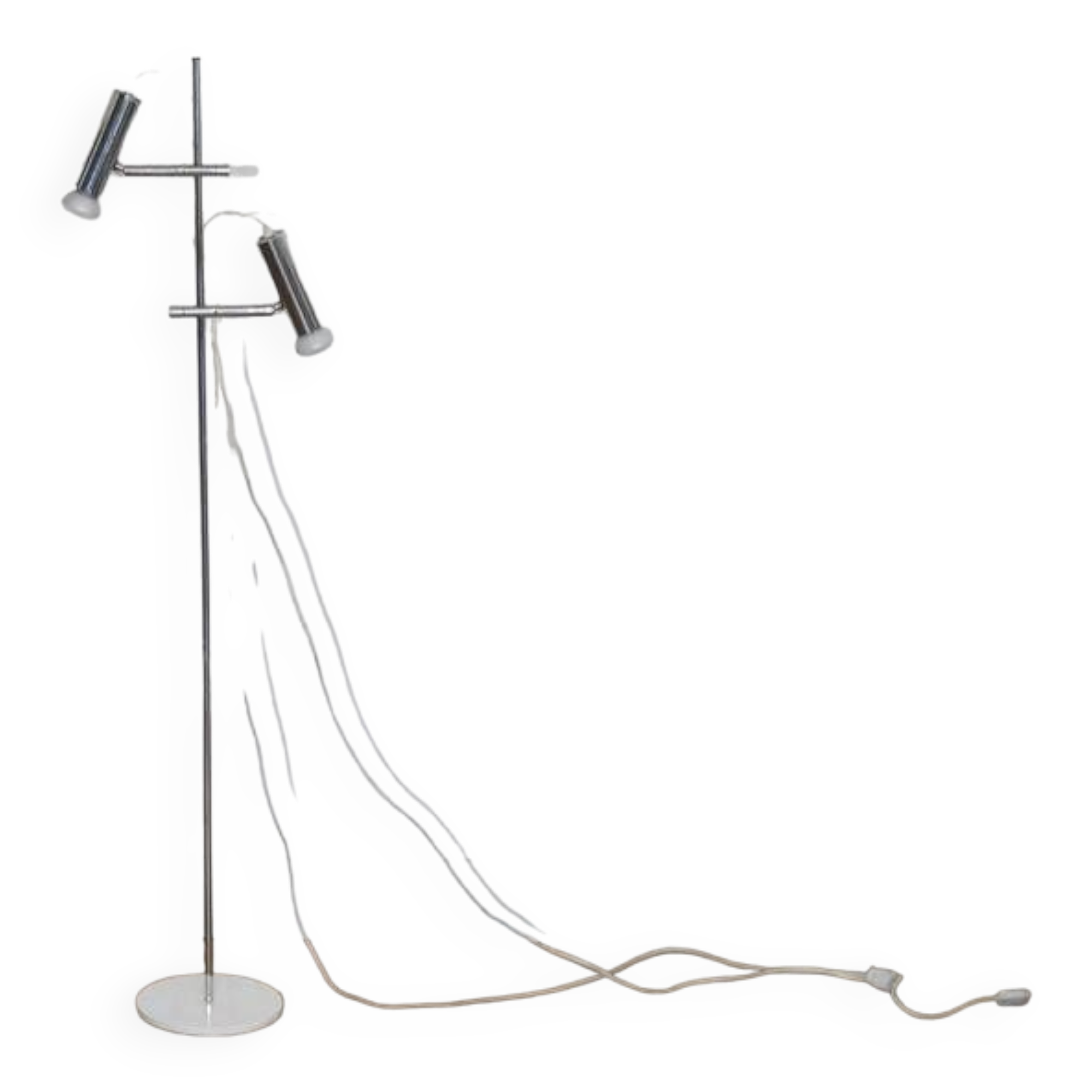 1970s designer floor lamp with 2 lights