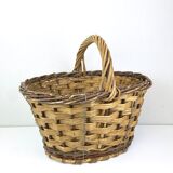 Large braided basket of different types of strands
