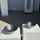 Duo of gray Indonesian ceramic bowls or salad bowls