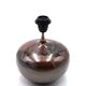 Ceramic and brass lamp by Jean Cacheleux, abstract decor, 1970s