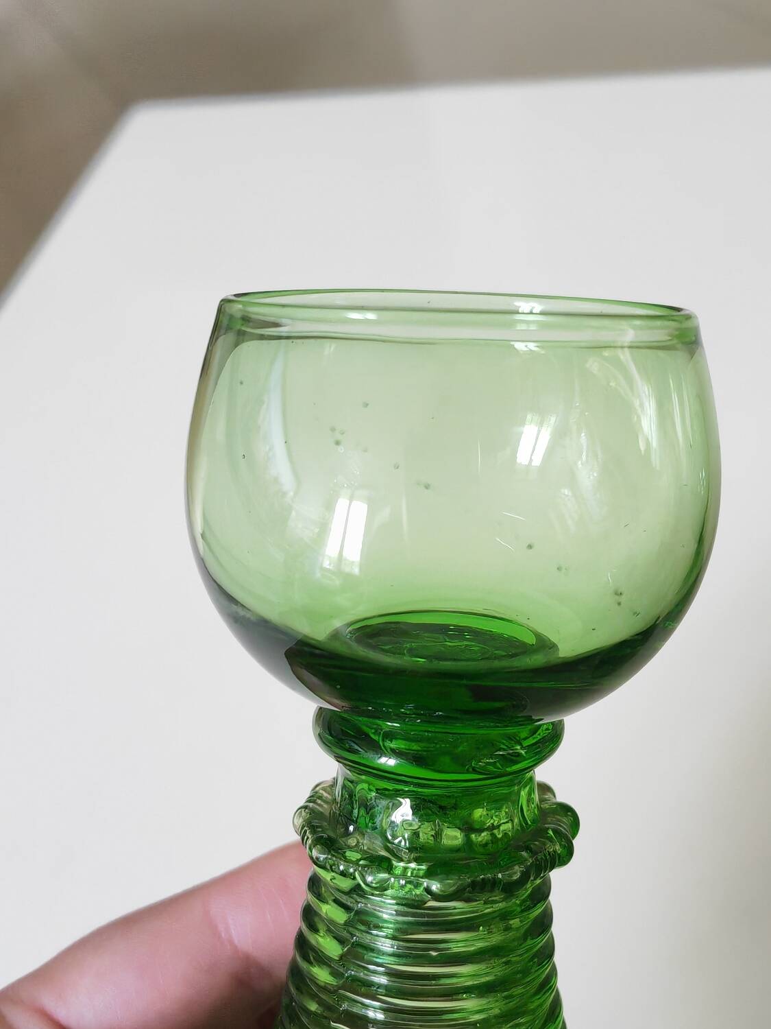 4 Roemer crystal glasses, 19th century