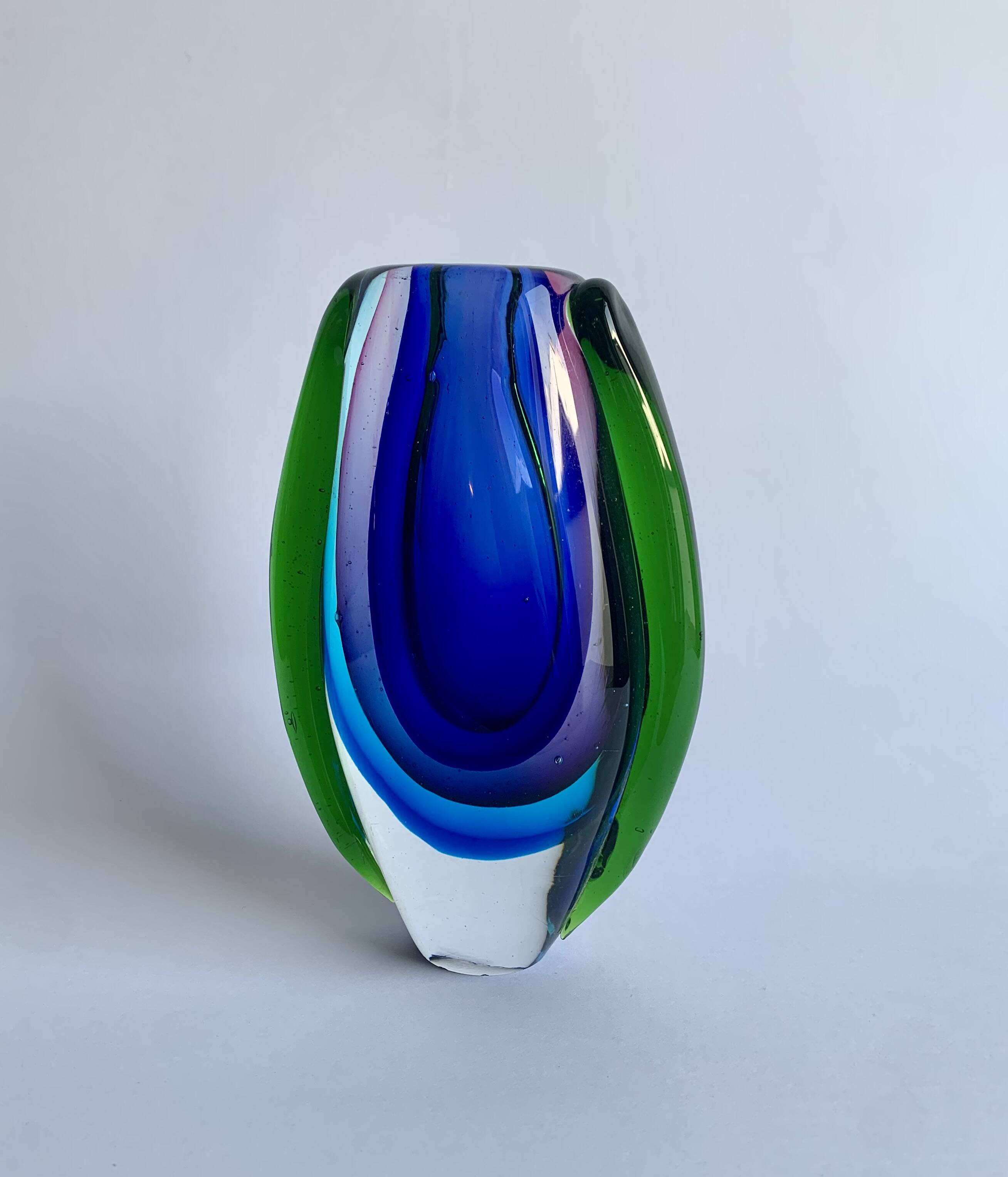 Murano Sommerso Art Galss Vase