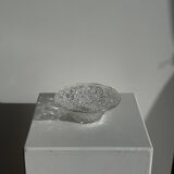 Small glass dish with vintage diamond points, a sparkle.