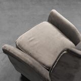 Winged armchair velvet 50s vintage