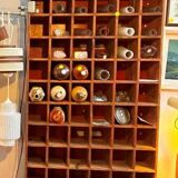Wooden workshop locker, in fir, 1960s-70s.