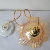 Amber glass pendant light