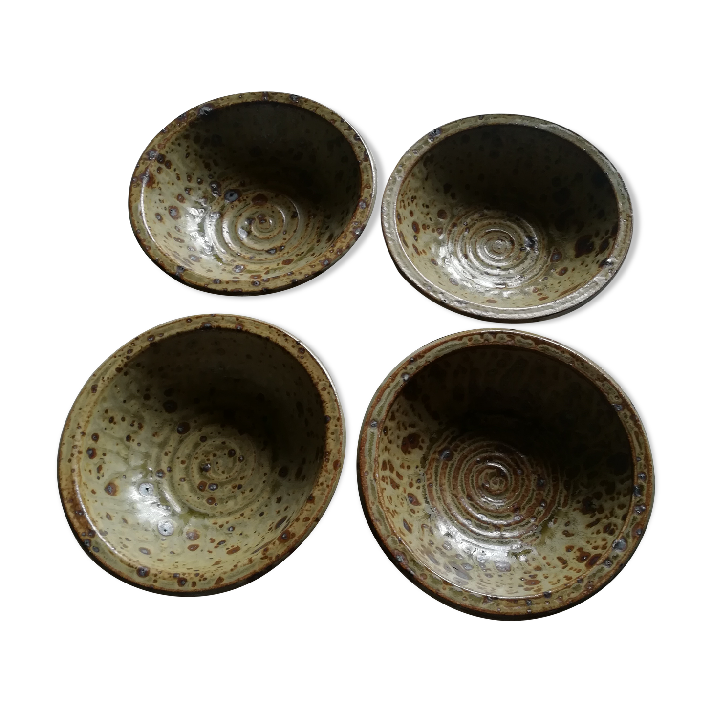 Lot de 4 assiettes coupes en grès