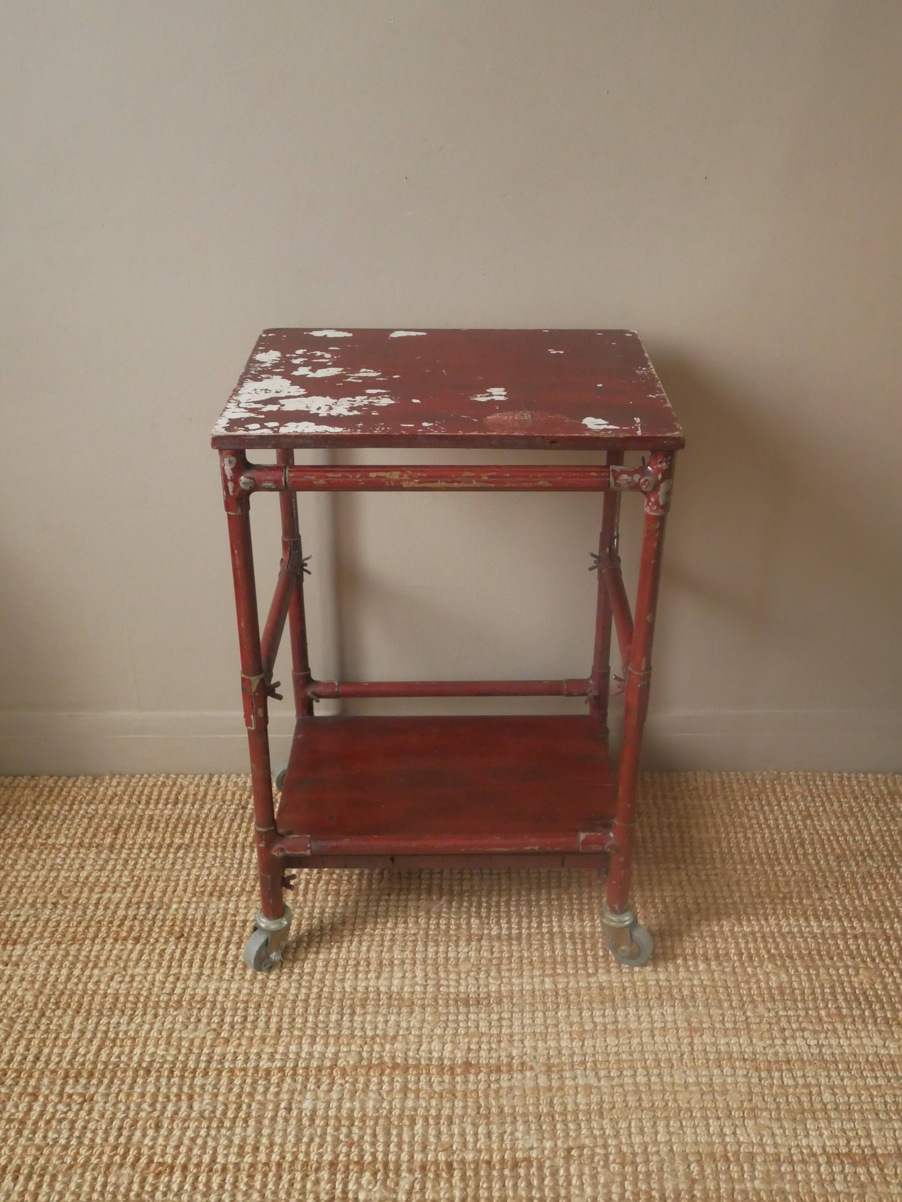 Flea market sideboard used patinated wood artisanal manufacturing industrial workshop