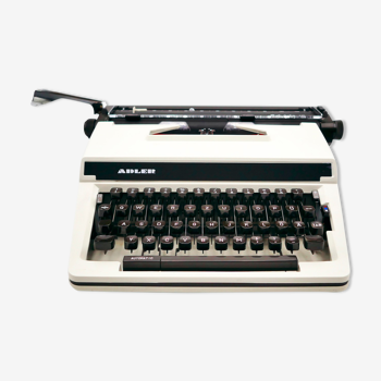 Typewriter Adler Gabrielle White vintage revised ribbon new
