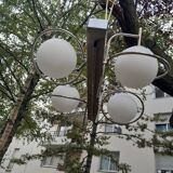 Chrome pendant light.