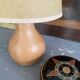 Lampe bois, câble neuf tissu 2M, abat-jour
