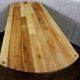 Table console pied central industriel fonte et bois