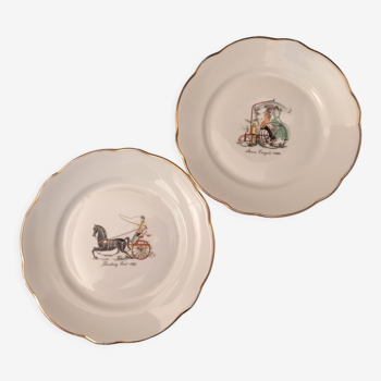 Assiettes décors vintages france fd porcelaine