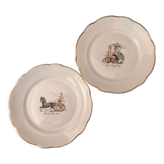 Assiettes décors vintages france fd porcelaine