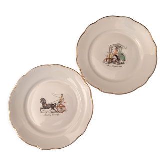 Vintage decoration plates France FD porcelain
