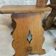 Set of six vintage brutalist wooden chairs.