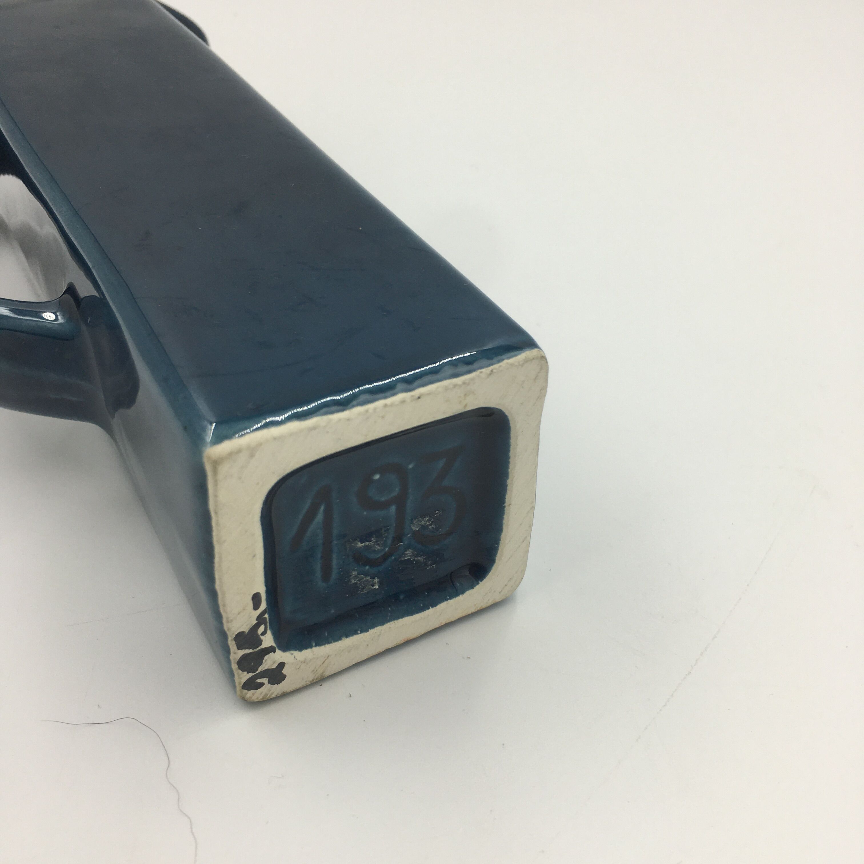 Square blue ceramic jug