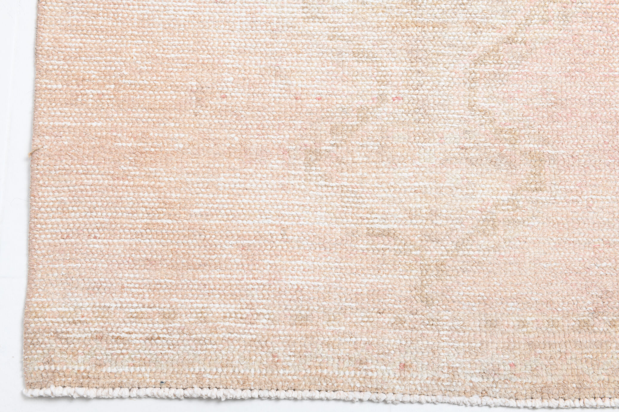 Dusty beige handmade runner rug