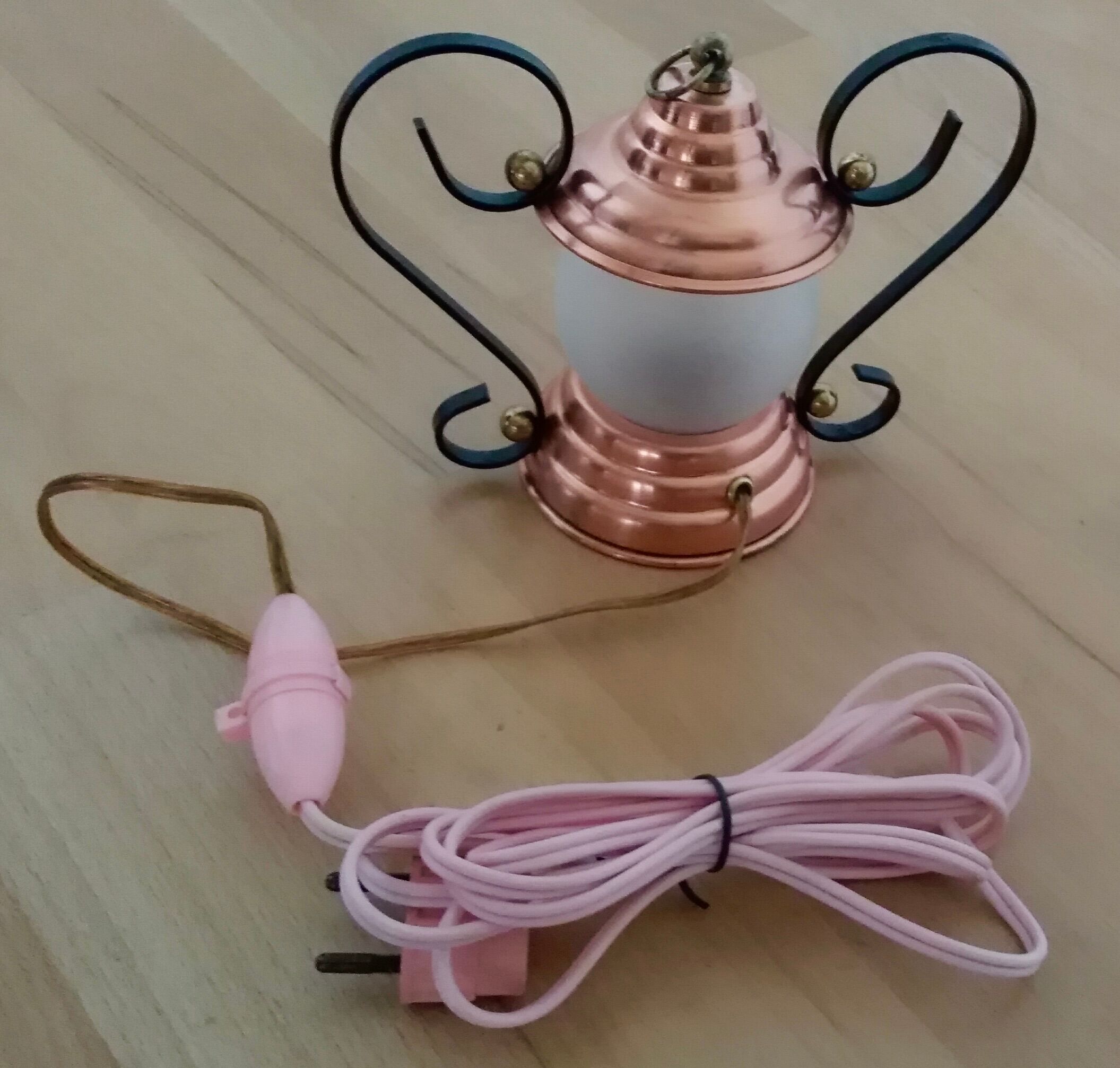 Brass and glass lamp