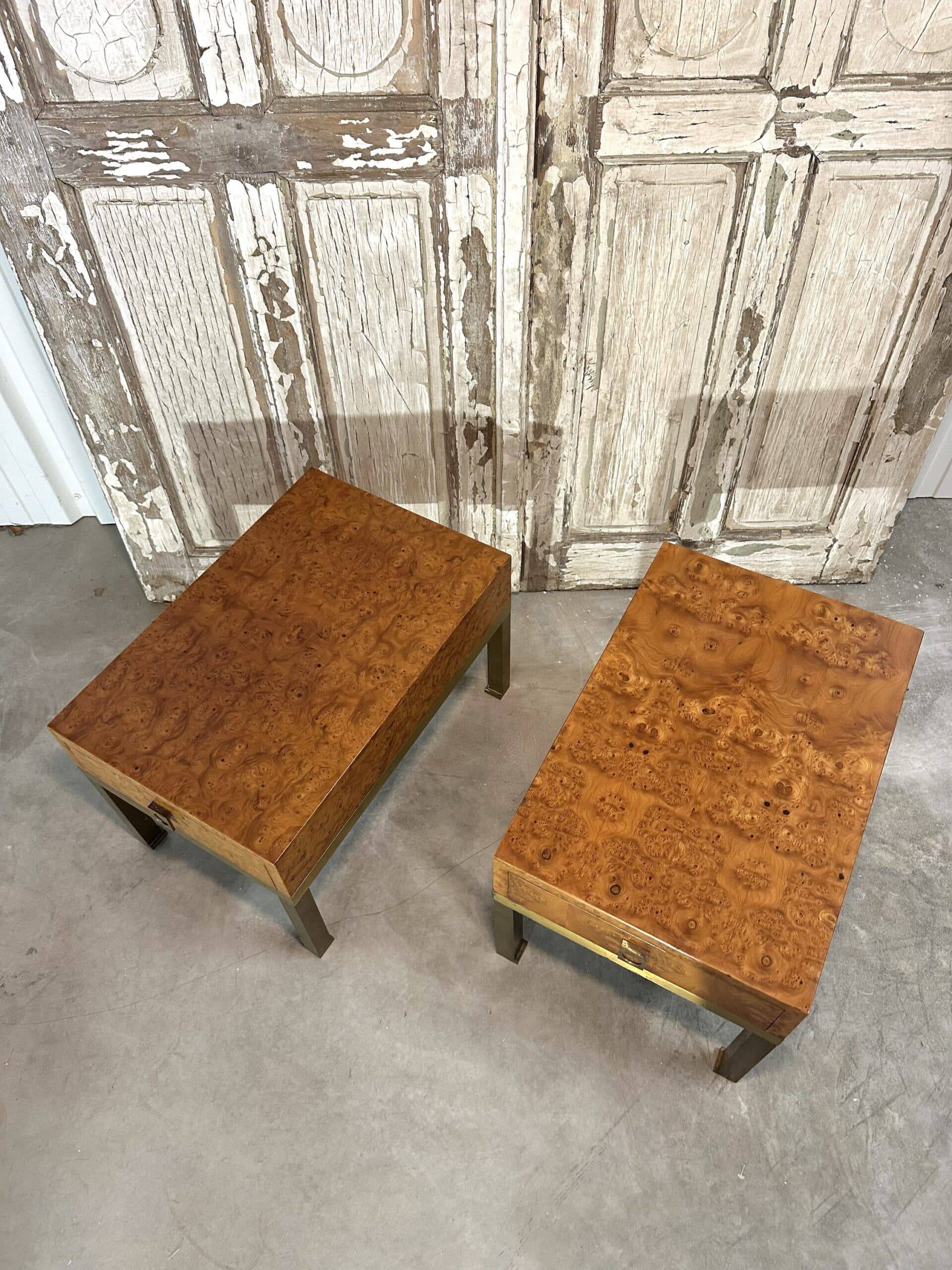 Pair of bedside tables serving as end tables by Guy Lefèvre for Maison JANSEN 1970s