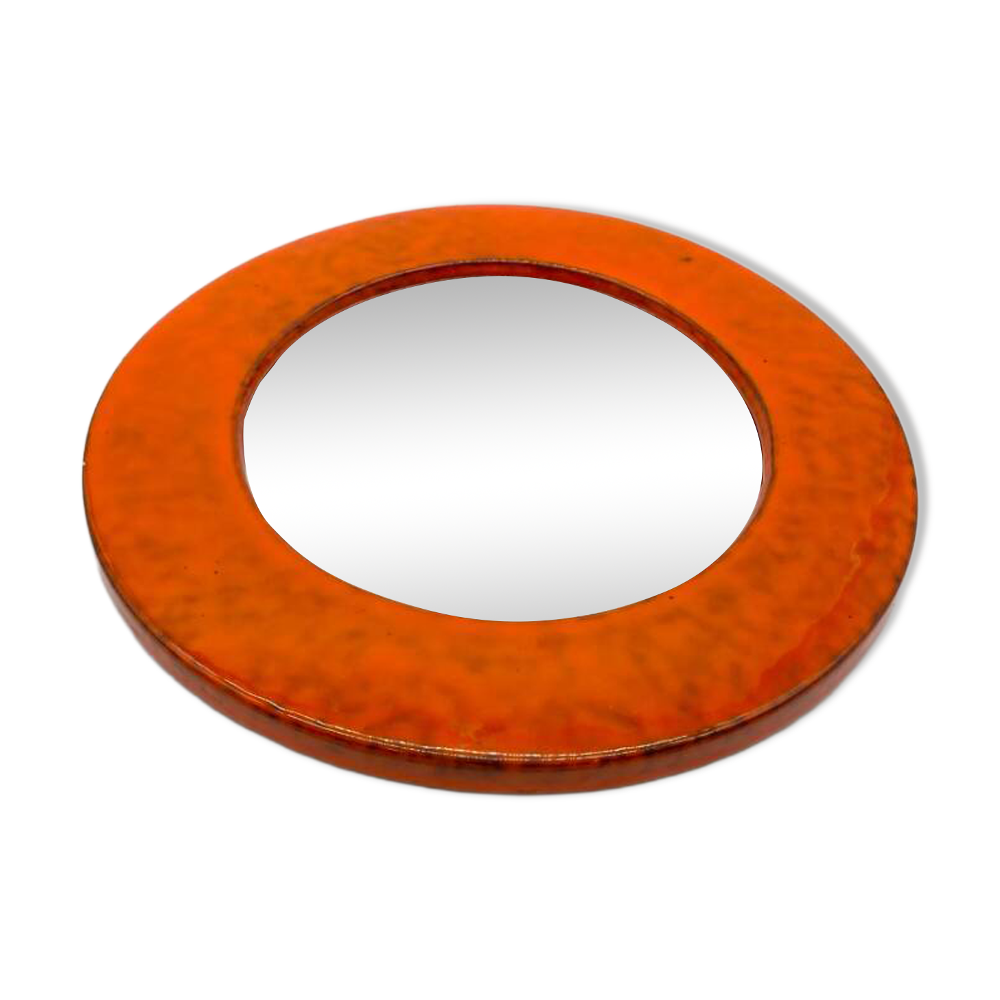 Miroir céramique glaçure « orange », 1960s