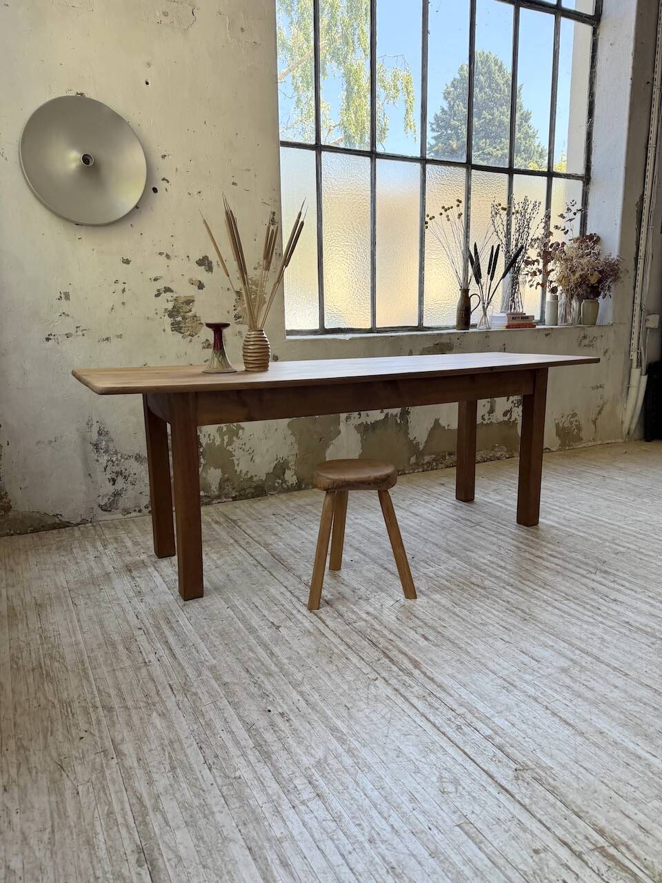 Walnut farmhouse table 2.10m from the 50s