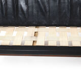 1950s Leather and Teak Wing Sofa by Ib Kofod-Larsen