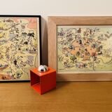 Old poster illustrated map of Brittany 1937 - JP Pinchon