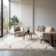 Beni Ourain White Rug – Handwoven Berber Diamond