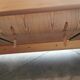 Scandinavian velvet and wood sofa