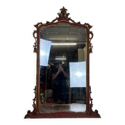 Important Venetian Baroque mirror in Louis XV style in lacquered and gilded wood