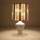 Small recycled vintage lamp — porcelain base, floral shade
