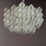 Venetian chandelier in colorless Murano glass, circa 1970