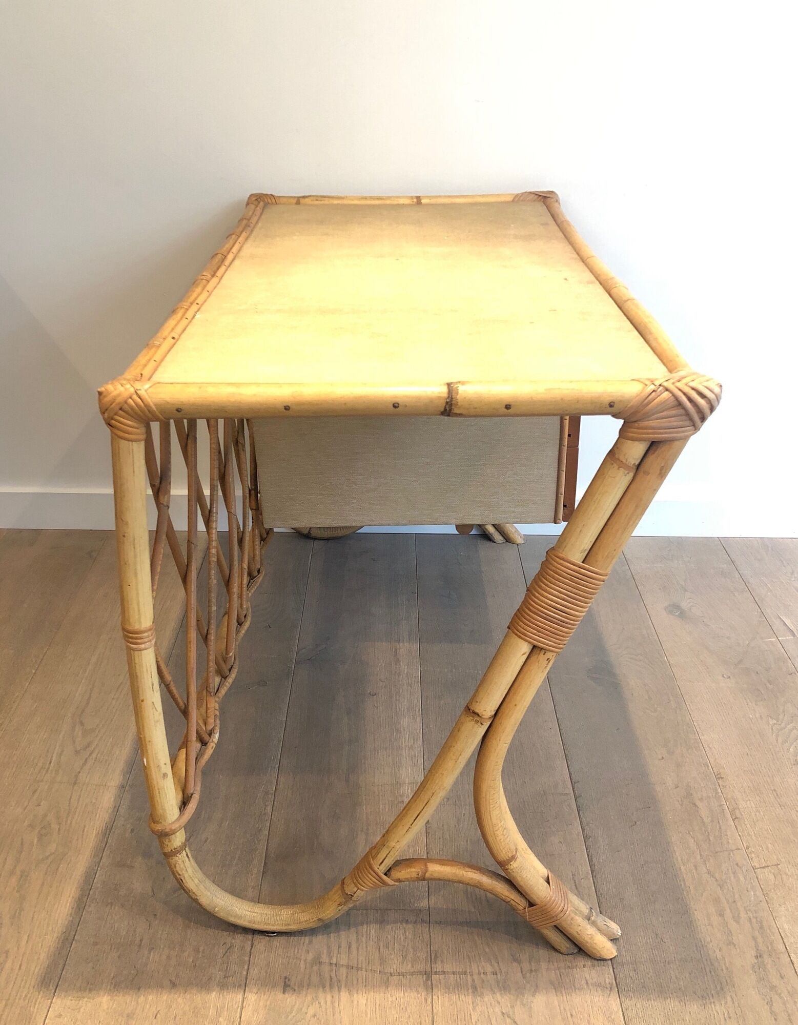 Rattan desk around 1970