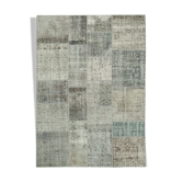 Hand-knotted anatolian contemporary 170 cm x 240 cm grey patchwork carpet