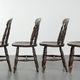 Set of 4 antique English wooden Windsor pub/bistro chairs from 19th century