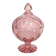 Bonbonnière rose en verre