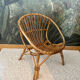 Vintage children's rattan armchair, bamboo rattan chair