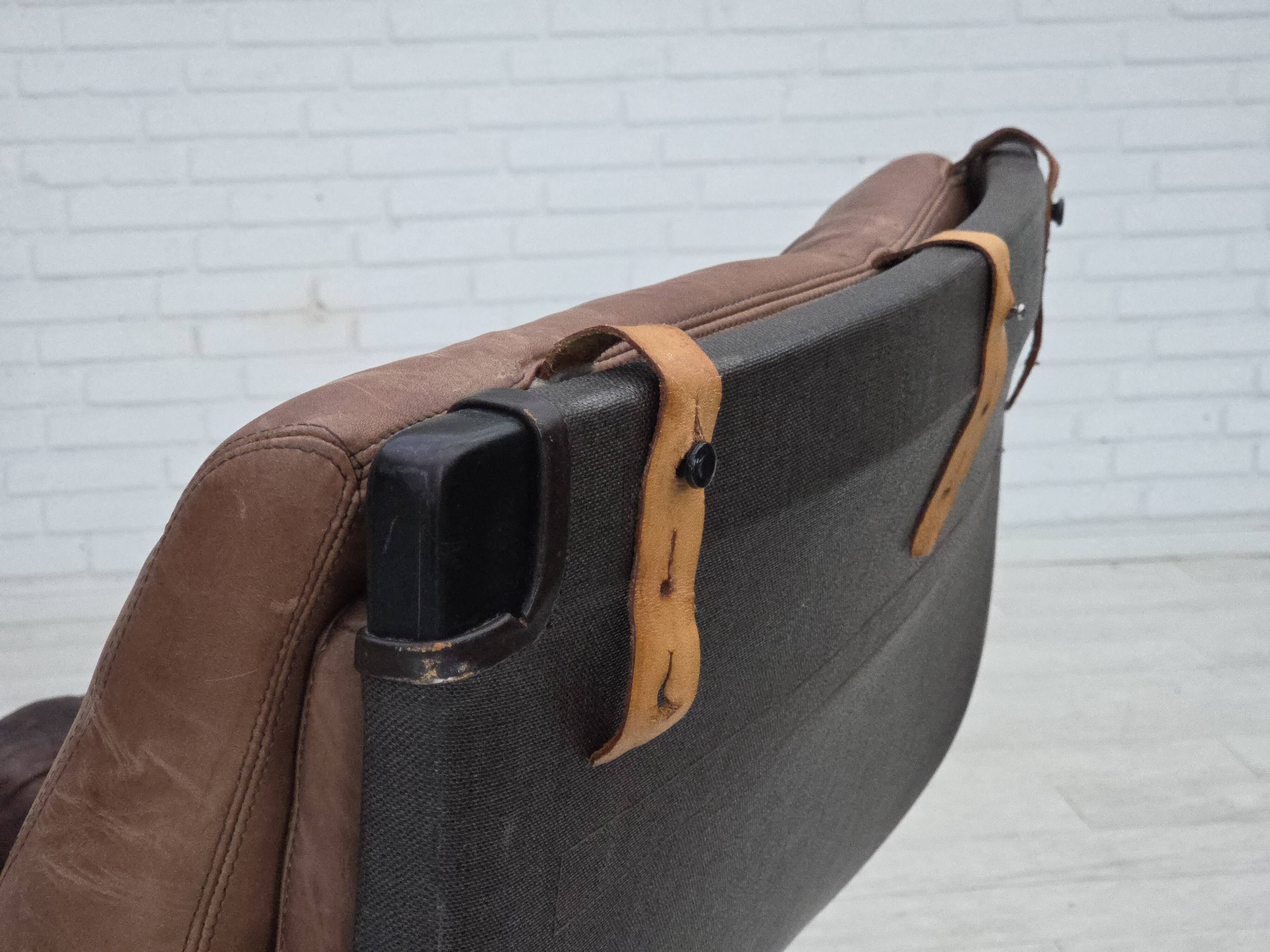 1970s, Swedish design by Bruno Mathsson, model "Pernilla",  leather.