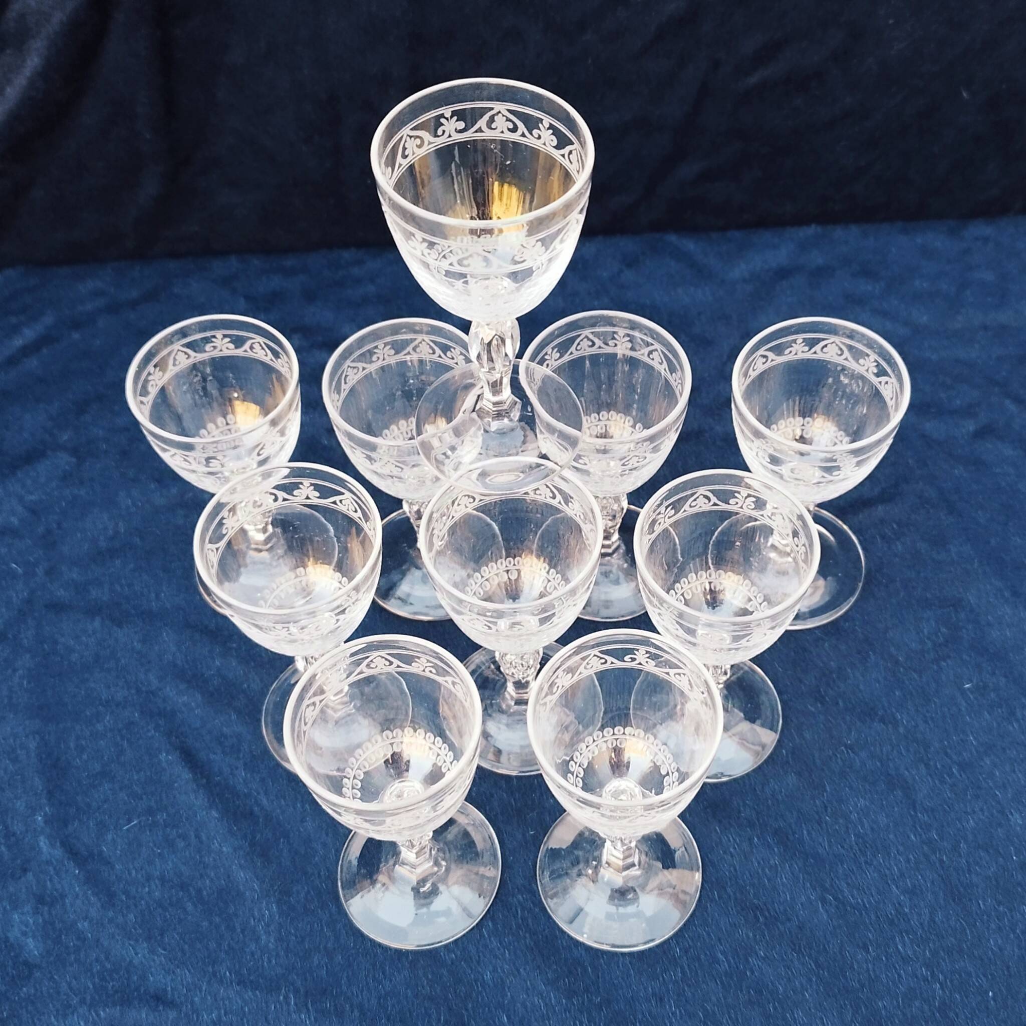 Baccarat crystal port/aperitif glasses monogram