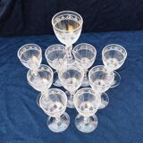 Verres à porto/apéritif cristal baccarat monogramme
