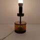 Swedish table lamp foot, made of wood, amber bubble glass and brass
