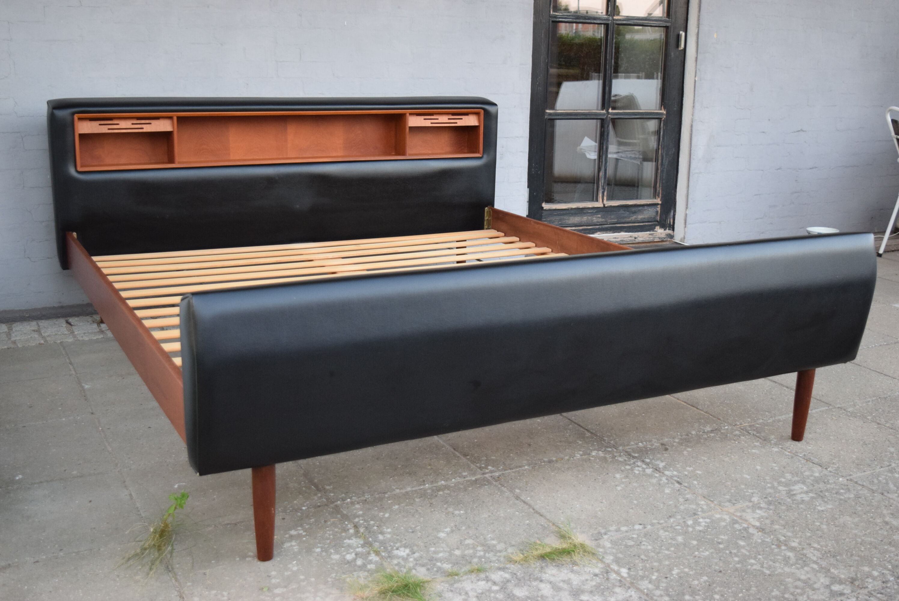Danish midcentury teak double bed, 1960