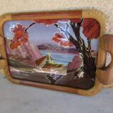 Art deco serving tray signed dope