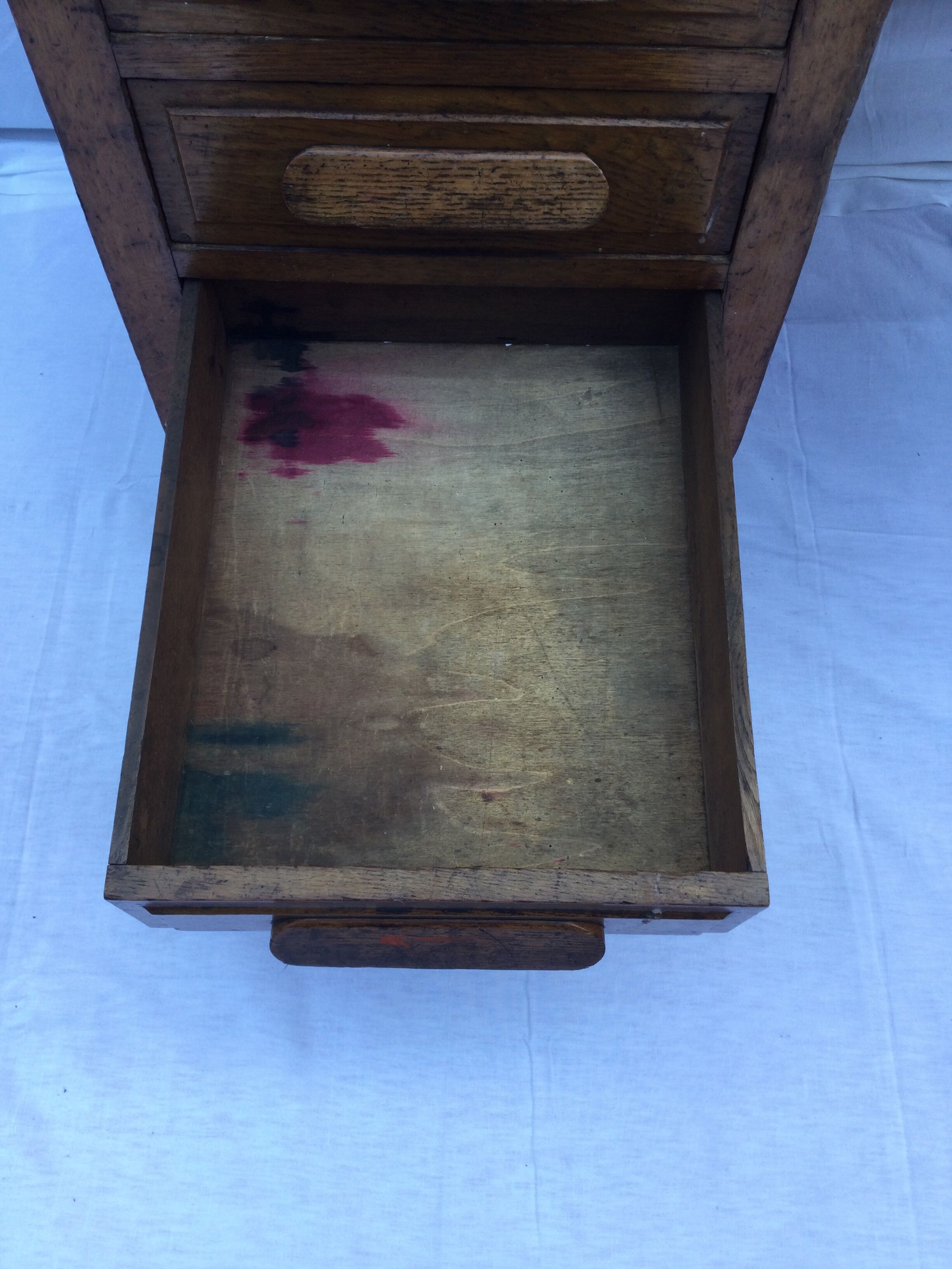 Wooden desk with three drawers