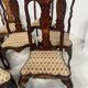 Set of eight Dutch marquetry chairs from the 19th century.