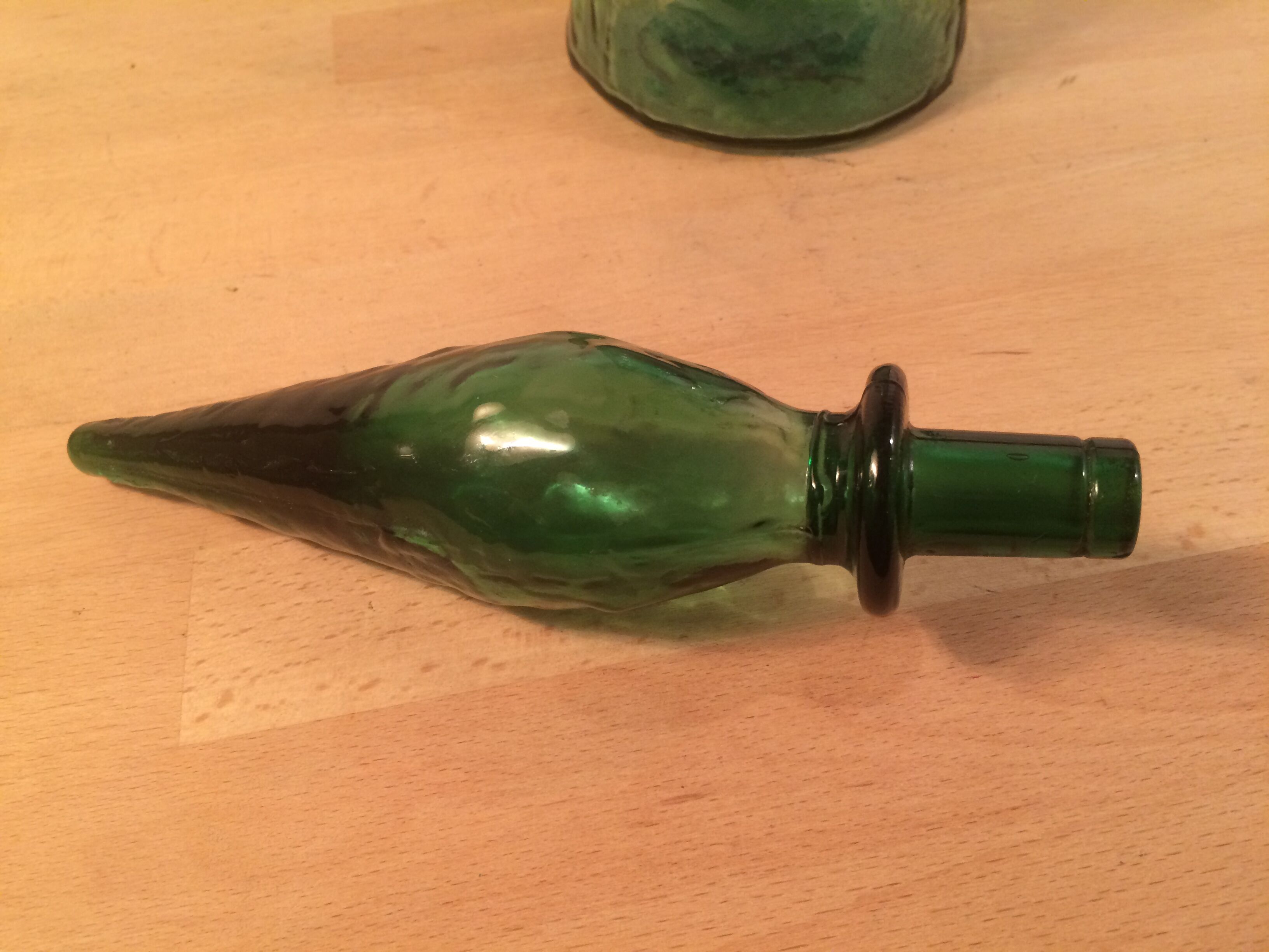 Bottle Empoli Italian glass green 58 cm