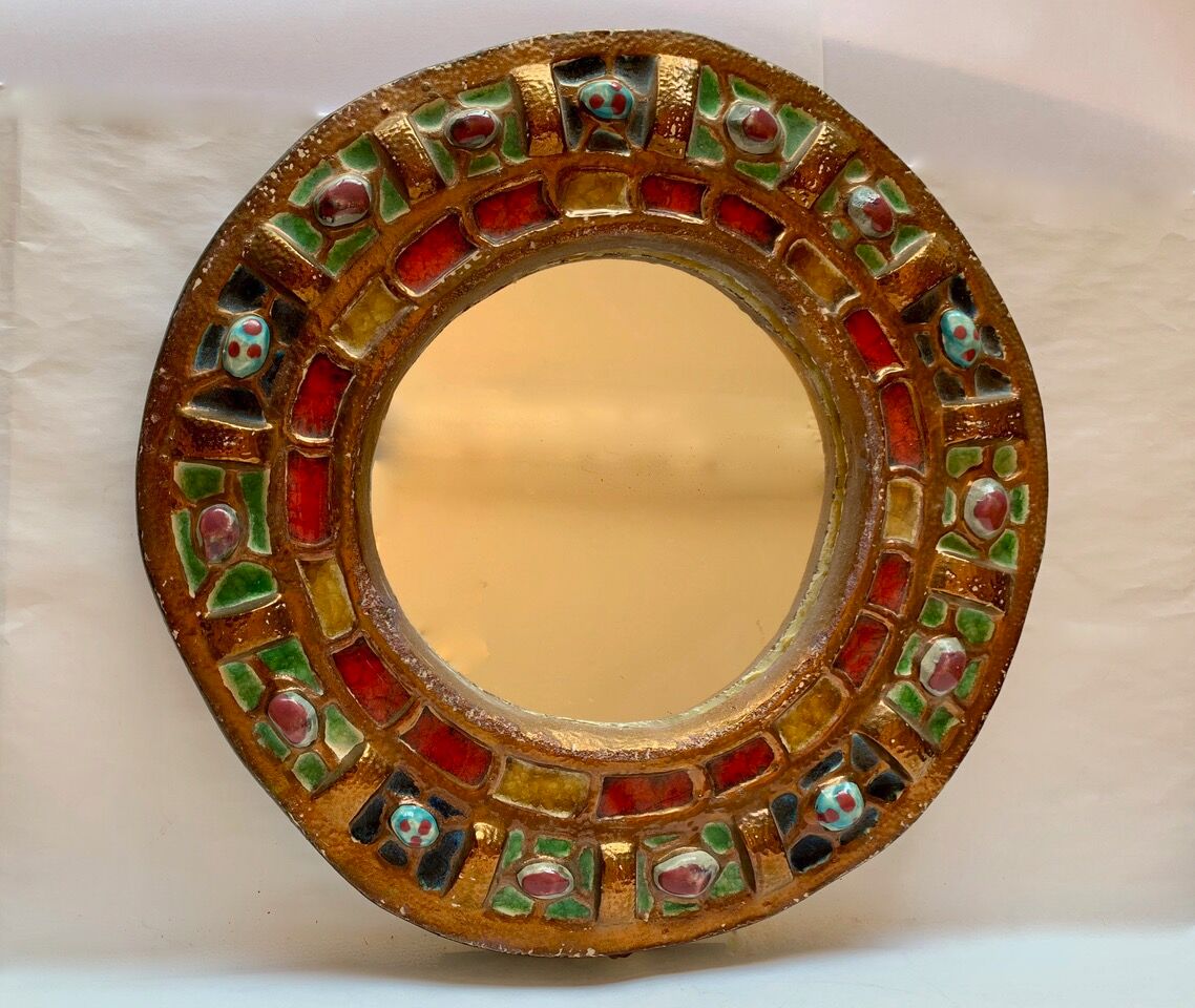 Large ceramic mirror Roger Guérin
